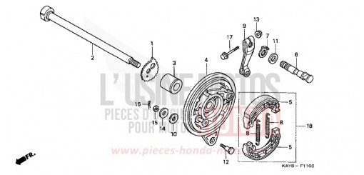 REAR BRAKE PANEL NX125S de 1995